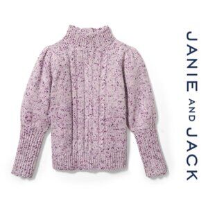 Janie & Jack | "Orchid Speckled" Speckled Cable Knit Sweater | Size 4